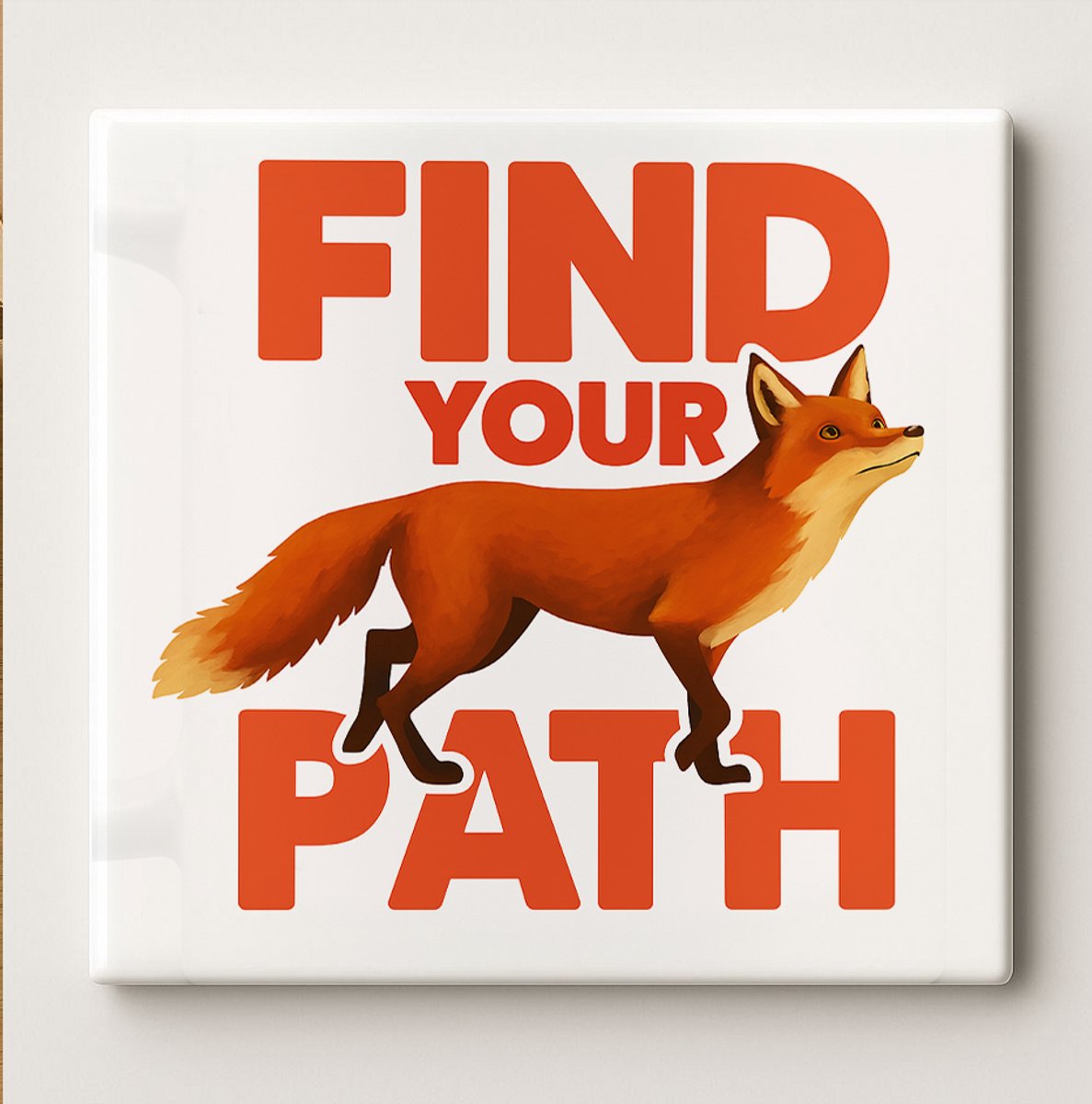 Find Your Path Vos Tegel – 15x15cm Inspirerende Keramische Wanddecoratie – Motiverend Dierontwerp voor Huis, Kantoor of Cadeau