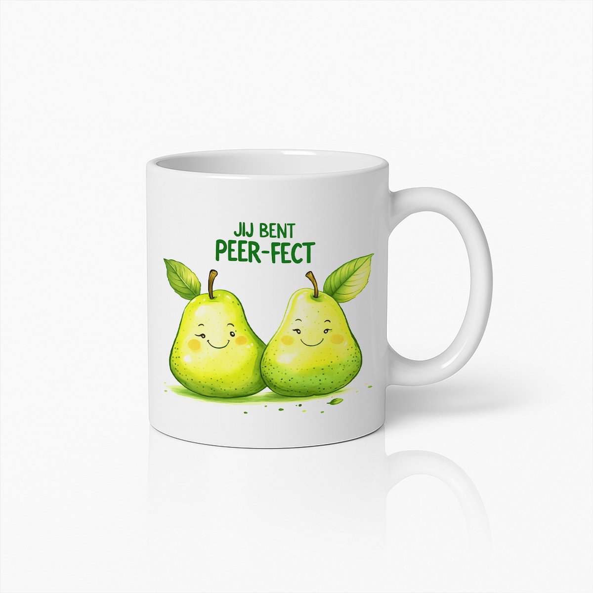 Schattige Peer Woordspeling Mok 330ml – “Jij Bent Peer-fect” – Lief Cadeau Voor Fruitliefhebbers en Gezellige Koffiemomenten