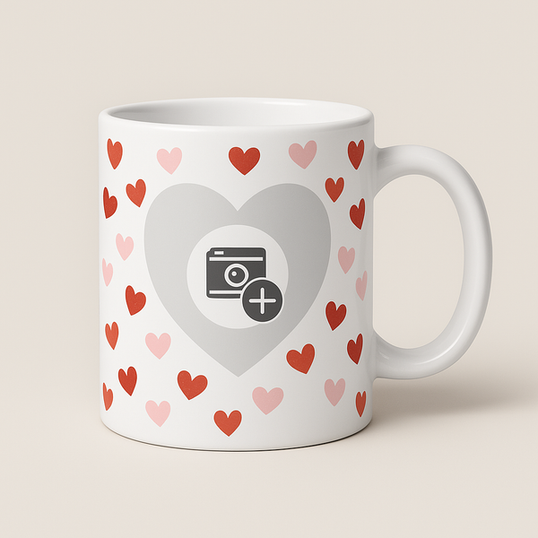 Hartjes mok met eigen foto
