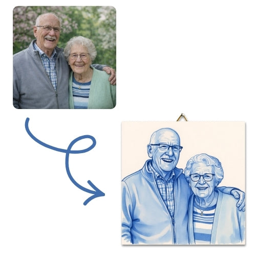 Delfts blauw tegeltje met jouw foto!