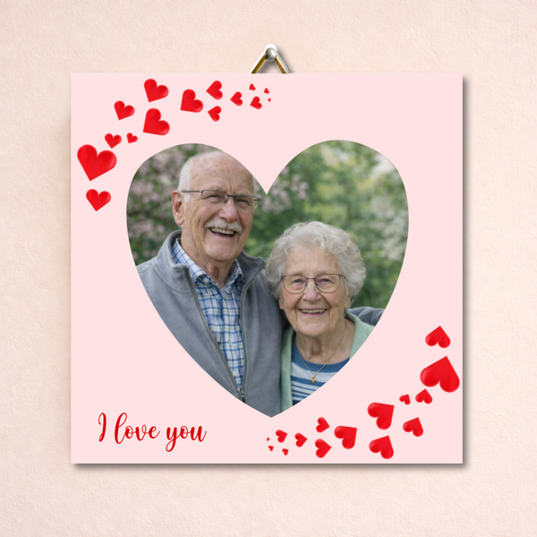 Jouw foto op een tegeltje in valentijn stijl