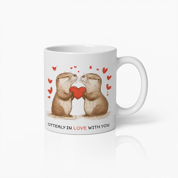 Schattige Otters In Liefde Mok - Romantische Koffiekop Voor Stelletjes