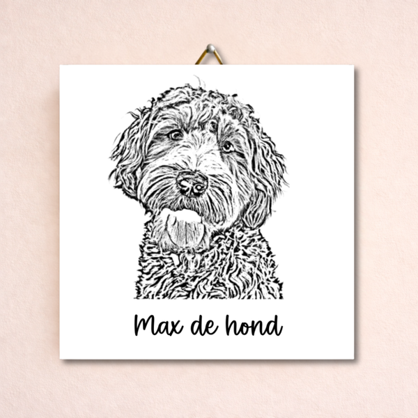 Tegeltje met huisdier portret