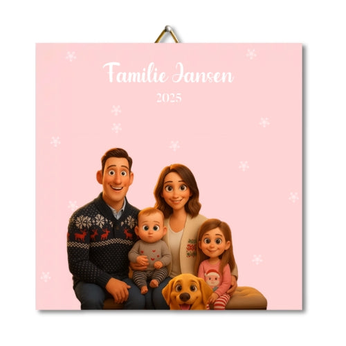 Tegeltje met familie foto