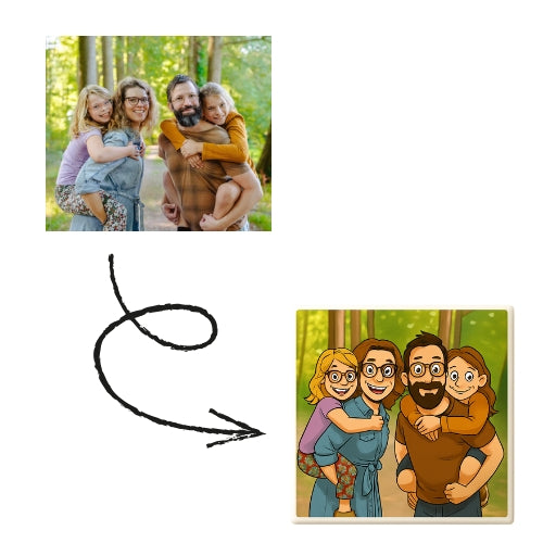 Tegeltje met jouw foto in cartoon style!