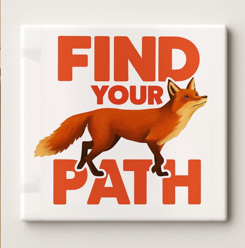 Find Your Path Vos Tegel – 15x15cm Inspirerende Keramische Wanddecoratie – Motiverend Dierontwerp voor Huis, Kantoor of Cadeau