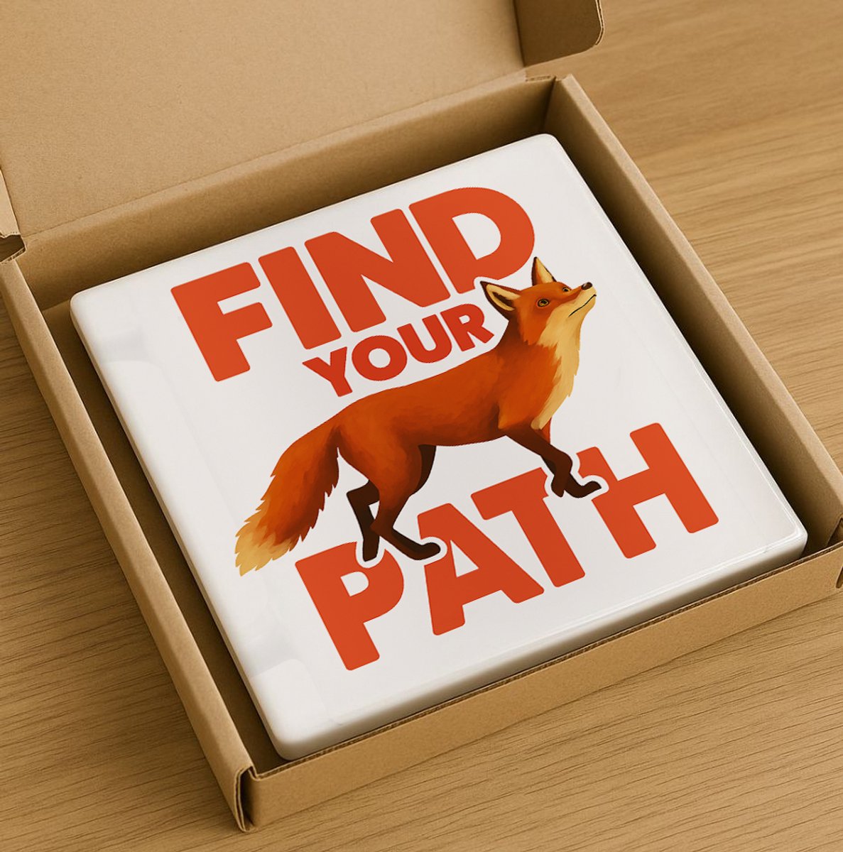 Find Your Path Vos Tegel – 15x15cm Inspirerende Keramische Wanddecoratie – Motiverend Dierontwerp voor Huis, Kantoor of Cadeau