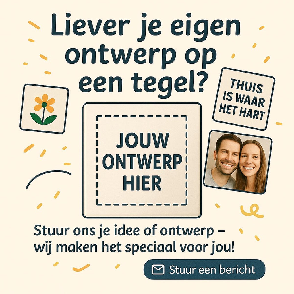 Wat Ben Ik Blij Met Een Juf Zoals Jij Tegel – 15x15cm Blauw-Witte Keramische Wanddecoratie – Lief Cadeau voor Juf, Bedankt of Einde Schooljaar