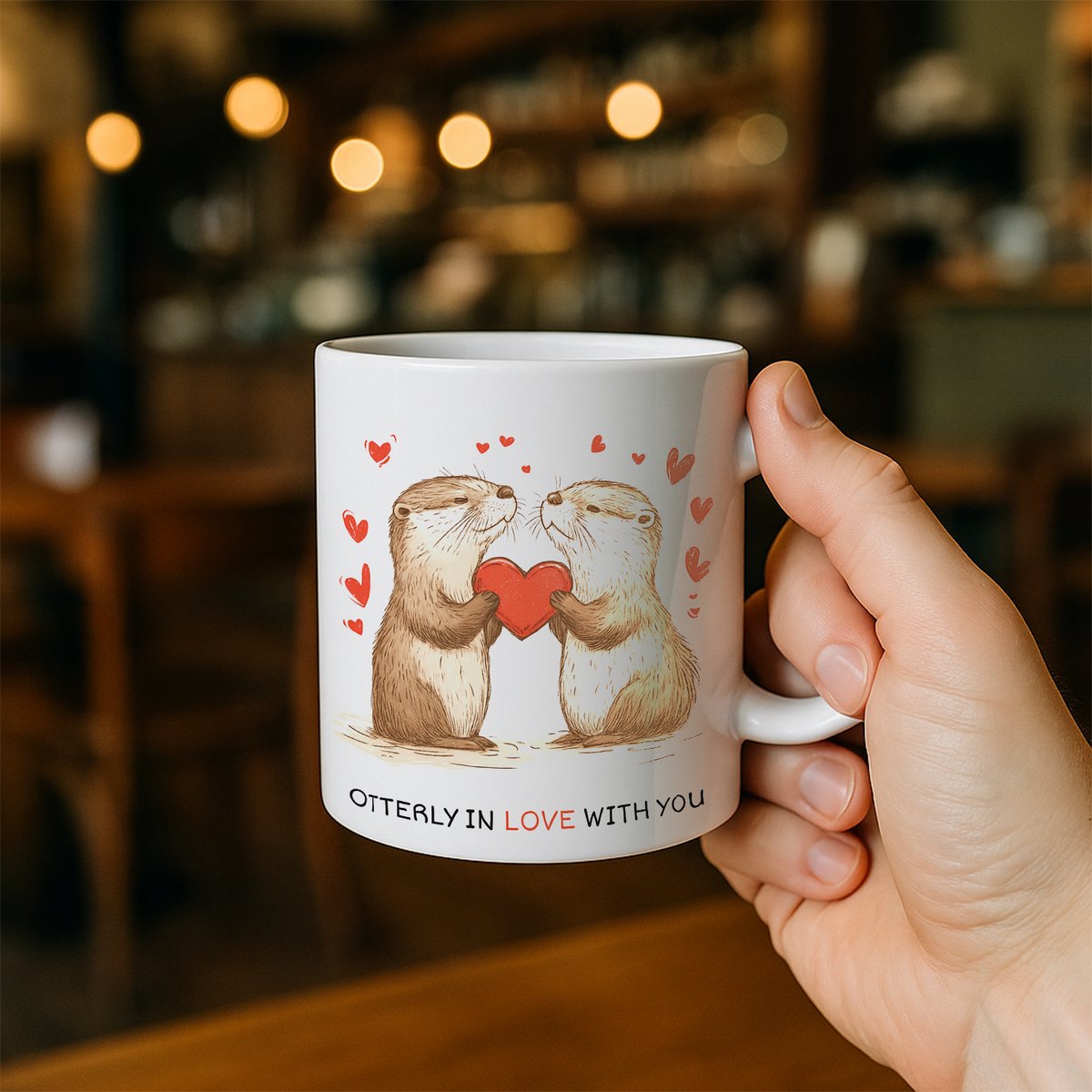 Schattige Otters In Liefde Mok - Romantische Koffiekop Voor Stelletjes - Perfect Cadeau Voor Valentijnsdag