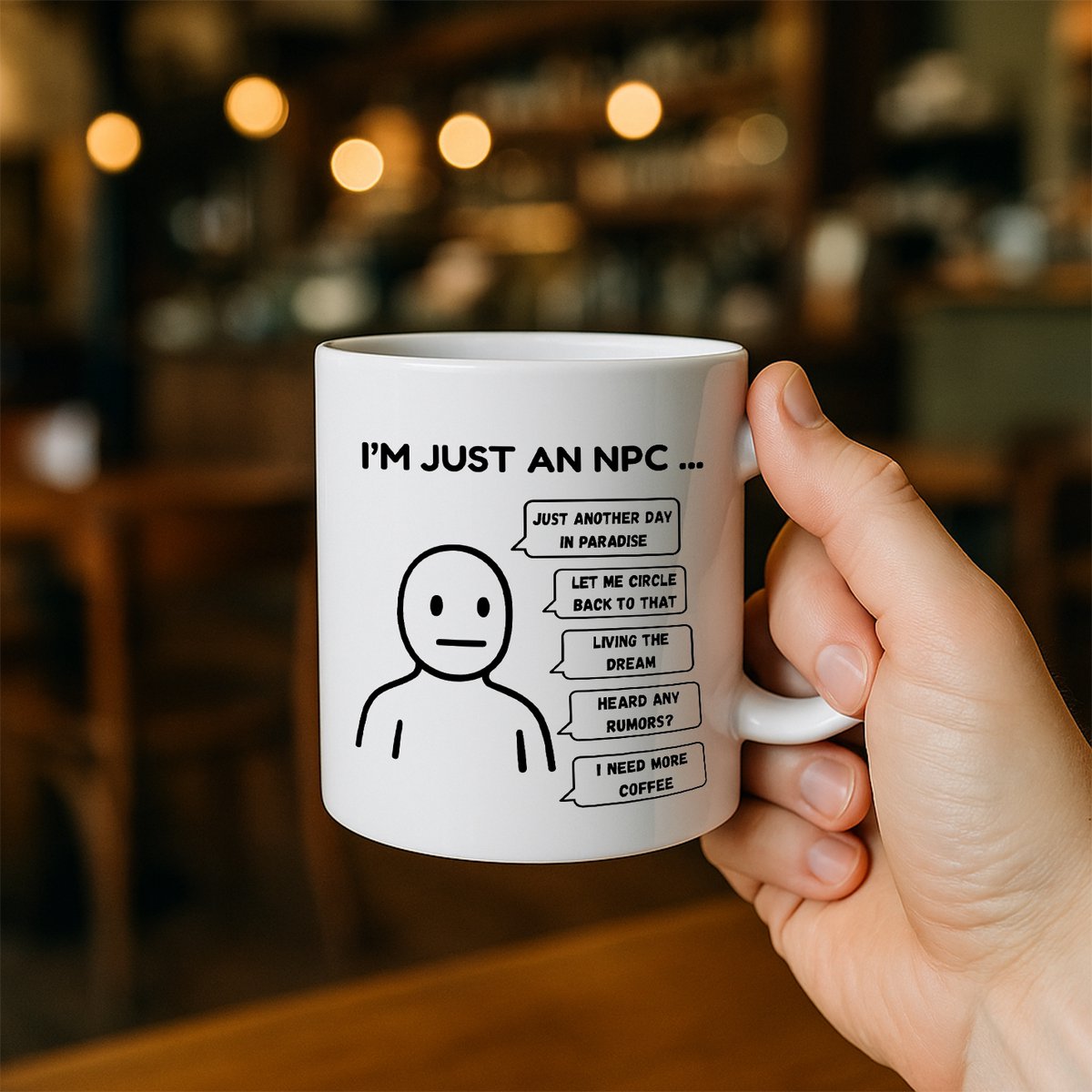 Ik Ben Gewoon een NPC Mok – Grappige Gamer Koffiemok met Herkenbare Citaten voor Werk & Leven