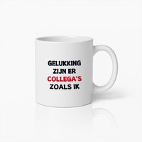 Grappige Mok Met Nederlandse Tekst "Gelukkig Zijn Er Collega’s Zoals Ik" – Speelse Keramische Koffiebeker
