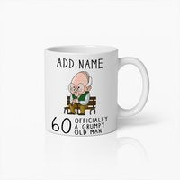 Gepersonaliseerde 60e Verjaardag Mok – Officieel Een Mopperige Oude Man Cadeau Voor Hem