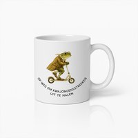 Grappige Kikker Mok – “Op Weg om Kwajongensstreken Uit te Halen” – 330ml Speelse Keramische Beker – Cadeau voor Vrienden, Collega’s & Scooterfans