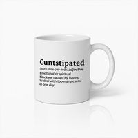 Grove & Grappige Definitiesmok – “C*ntstipated” Geinige Beker voor Volwassenen – Sarcastisch Cadeau voor Vrienden of Collega’s – 330ml Keramisch