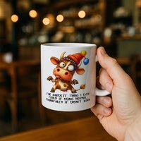 Grappige Koe Mok – Het Moeilijkste Wat Ik Ooit Probeerde Was Normaal Zijn – Uniek Cadeau voor Gekke Vrienden & Collega’s