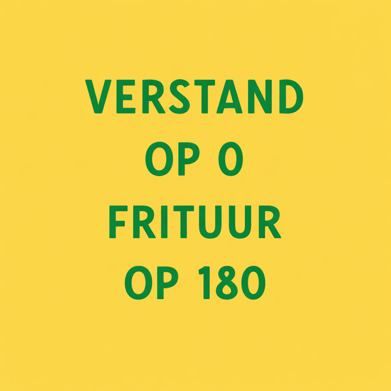 Tegeltje "Verstand op 0 frituur op 180"