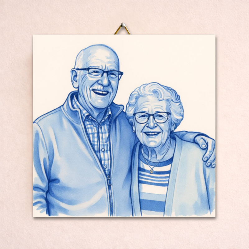 Delfts blauw tegeltje met jouw foto!