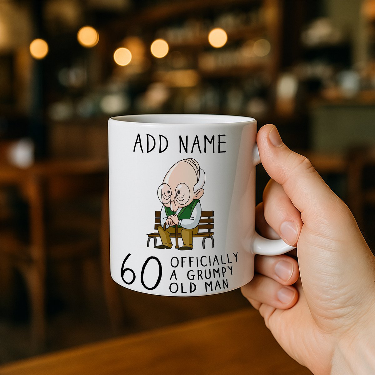 Gepersonaliseerde 60e Verjaardag Mok – Officieel Een Mopperige Oude Man