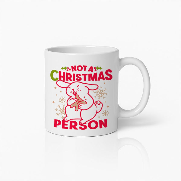 Grappige “Geen Kerstmens” Mok – Schattig Konijntje met Peperkoek Ontwerp