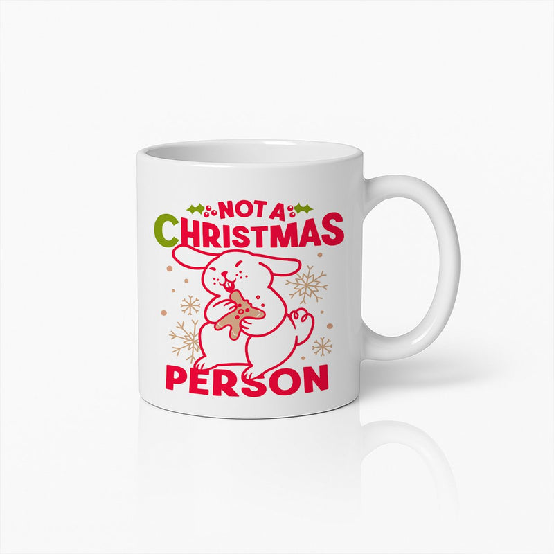 Grappige “Geen Kerstmens” Mok – Schattig Konijntje met Peperkoek Ontwerp