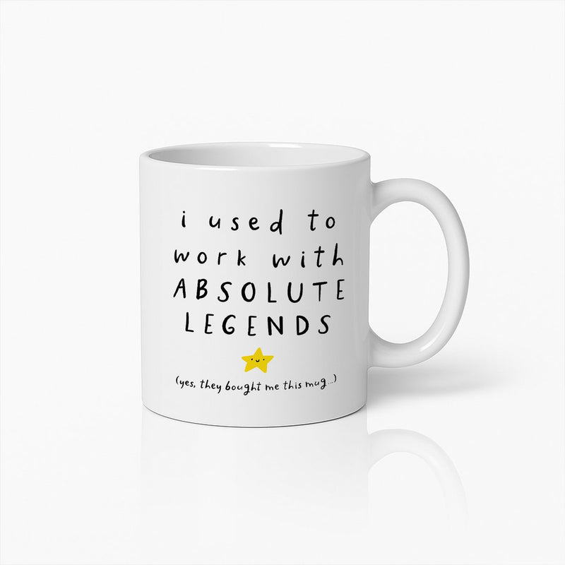 Grappige "Werkte met Absolute Legends" Mok – Humoristische Koffiebeker Cadeau voor Collega's en Vrienden