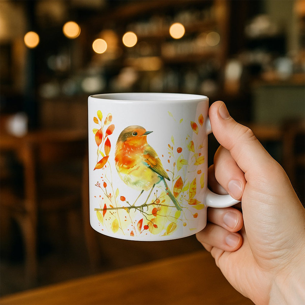 Herfst Roodborstje Keramische Koffiemok