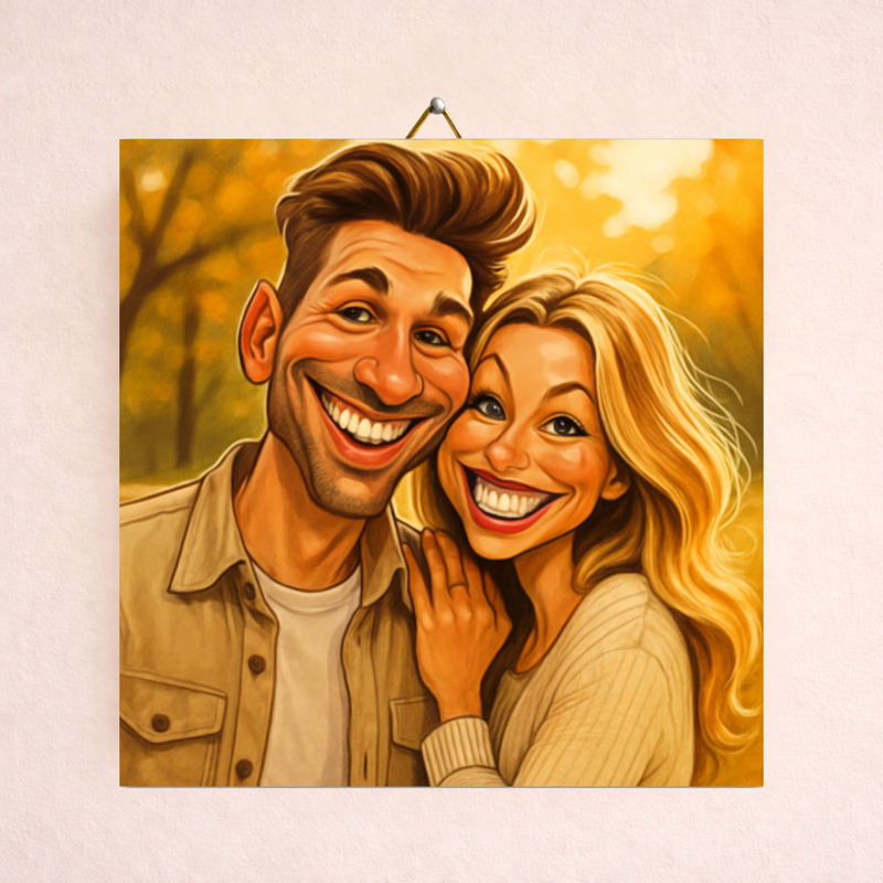 Jouw foto in karikatuur stijl op een tegeltje!