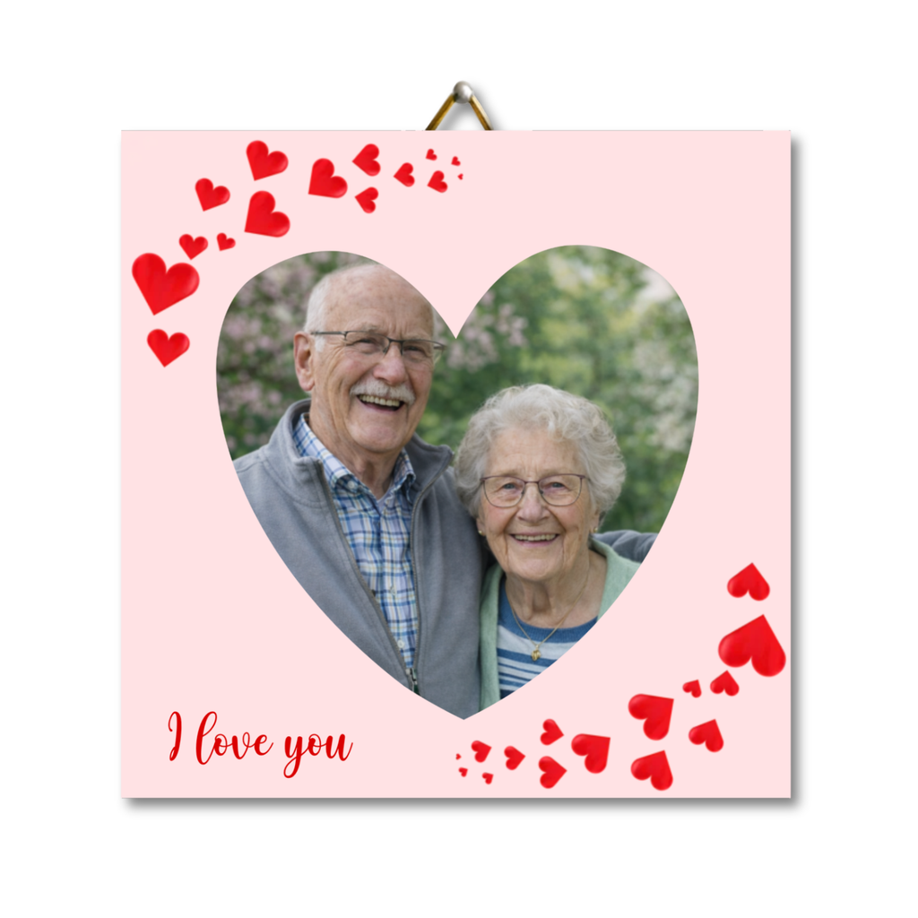 Jouw foto op een tegeltje in valentijn stijl