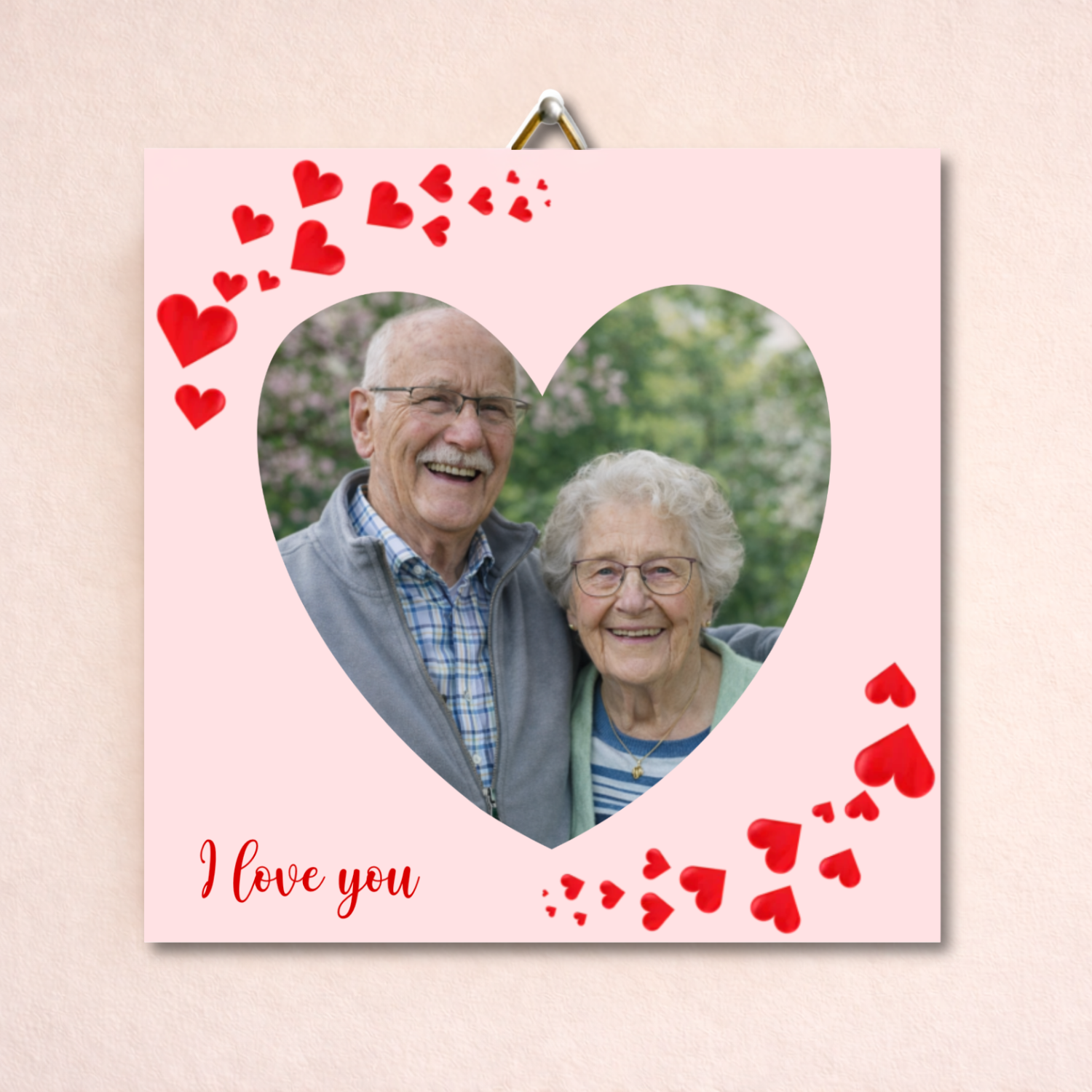 Jouw foto op een tegeltje in valentijn stijl