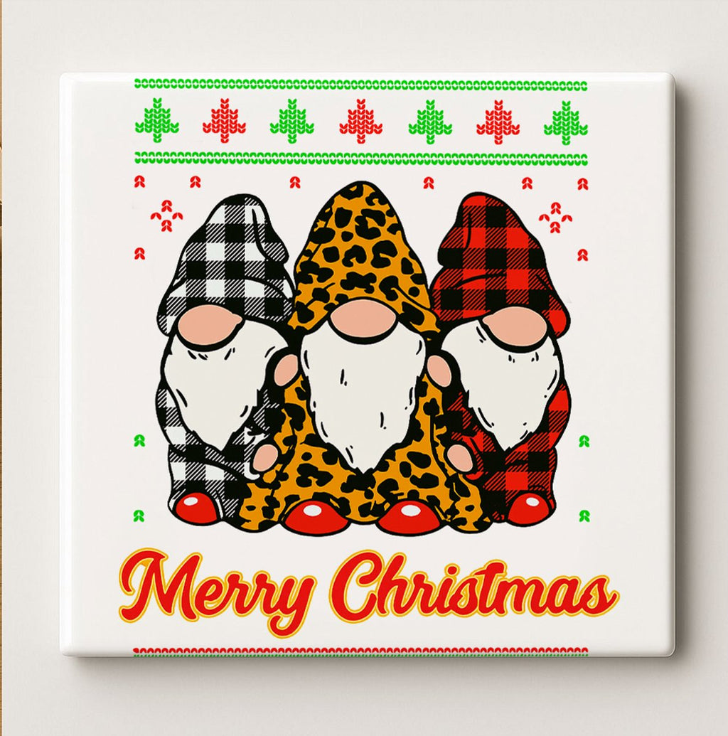 Merry Christmas Kabouters Tegel – 15x15 cm Keramische Wanddecoratie