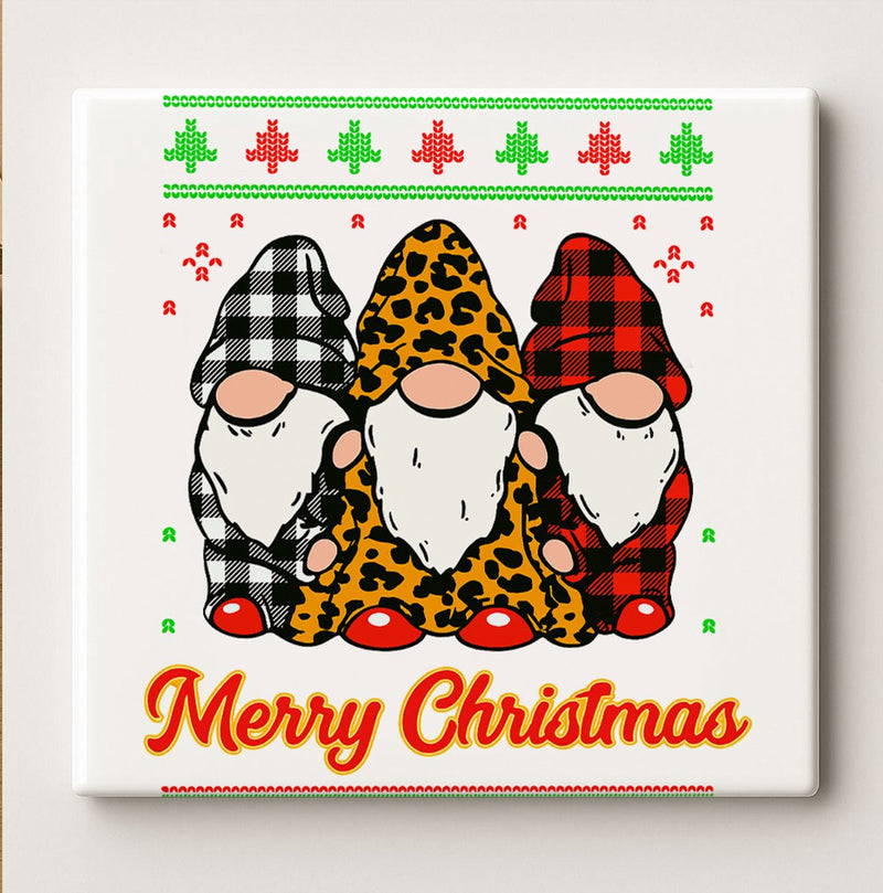 Merry Christmas Kabouters Tegel – 15x15 cm Keramische Wanddecoratie