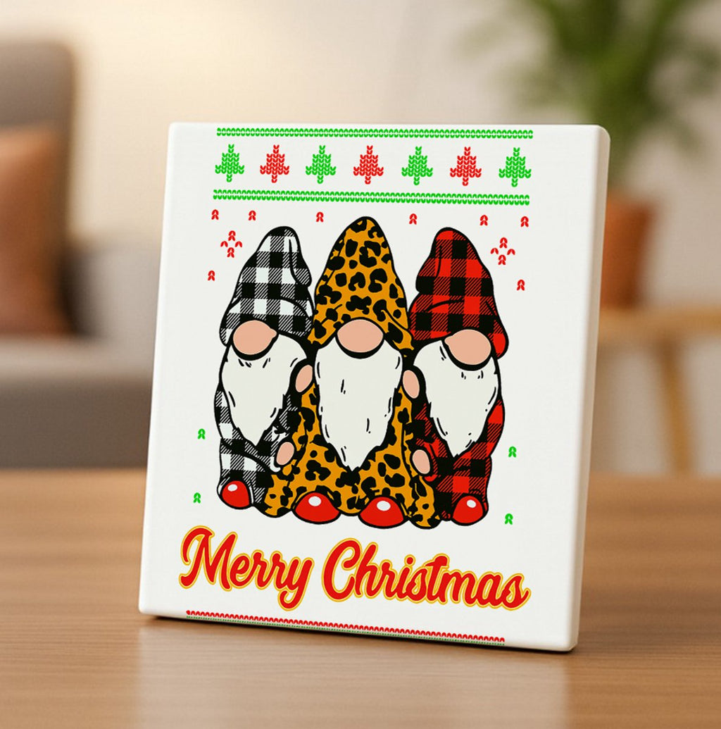 Merry Christmas Kabouters Tegel – 15x15 cm Keramische Wanddecoratie