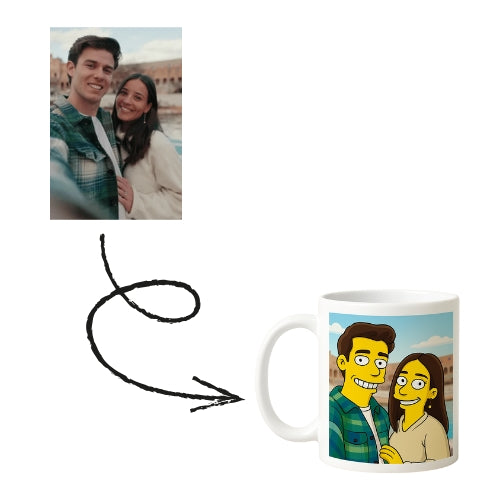 Mok met jouw foto in simpsons style!