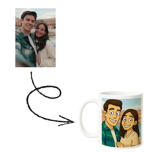 Mok met jouw foto in cartoon style!