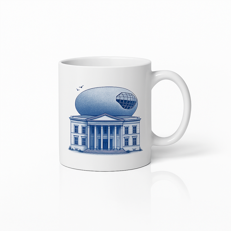 Mok met Museum de Fundatie - delfts blauw