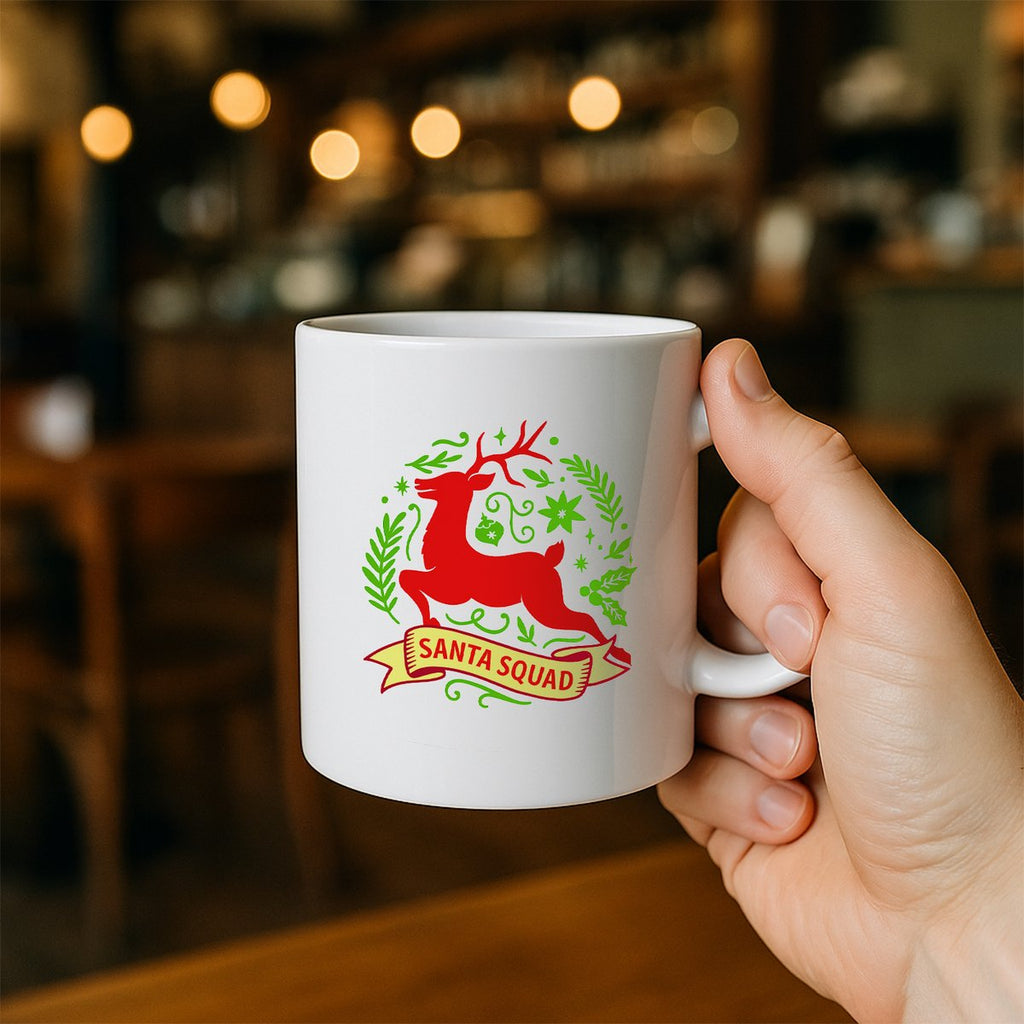 Santa Squad Mok 330ml – Feestelijke Kerstbeker met Rendier Ontwerp