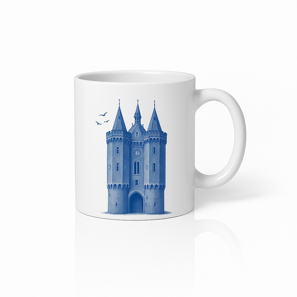 Mok met Sassenpoort van Zwolle - delfts blauw