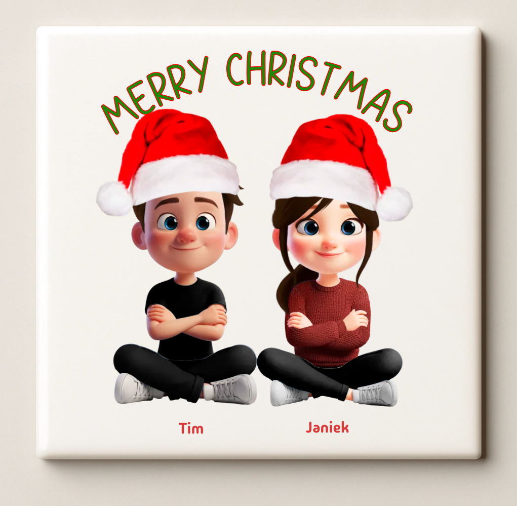 Tegeltje met persoonlijk design van jou en je lievelingspersoon