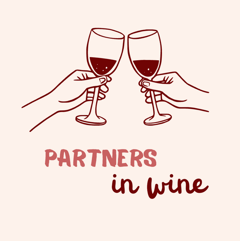 Tegeltje "Partners in wine"