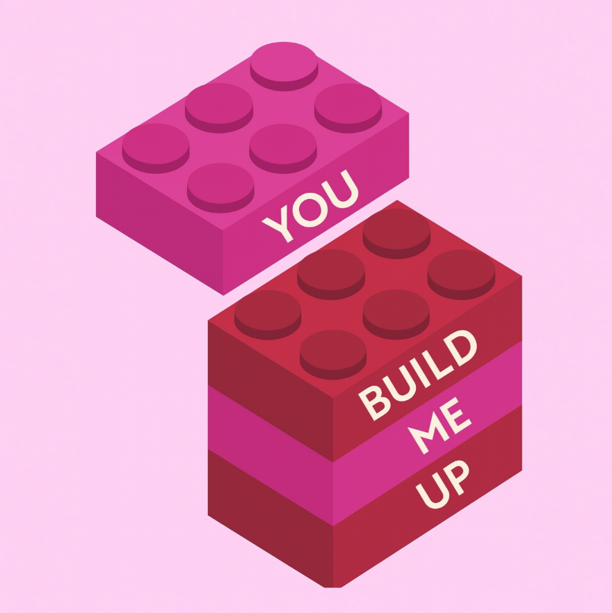 Tegeltje "You build me up"