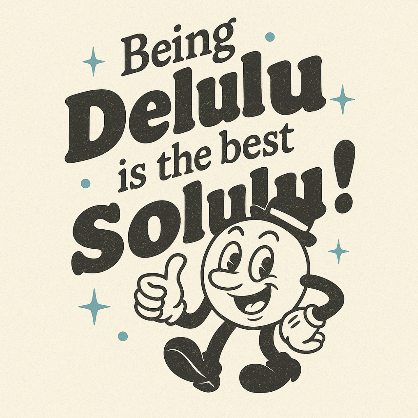 Tegeltje "Being delulu is the best solulu"