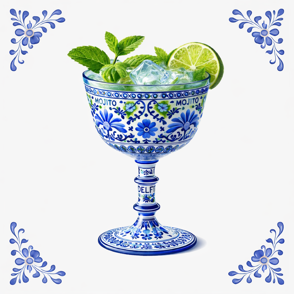Tegeltje delfts blauw Mojito