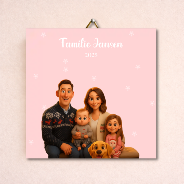 Tegeltje met familie foto