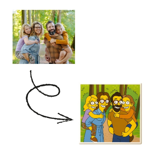 Tegeltje met jouw foto in simpsons style!