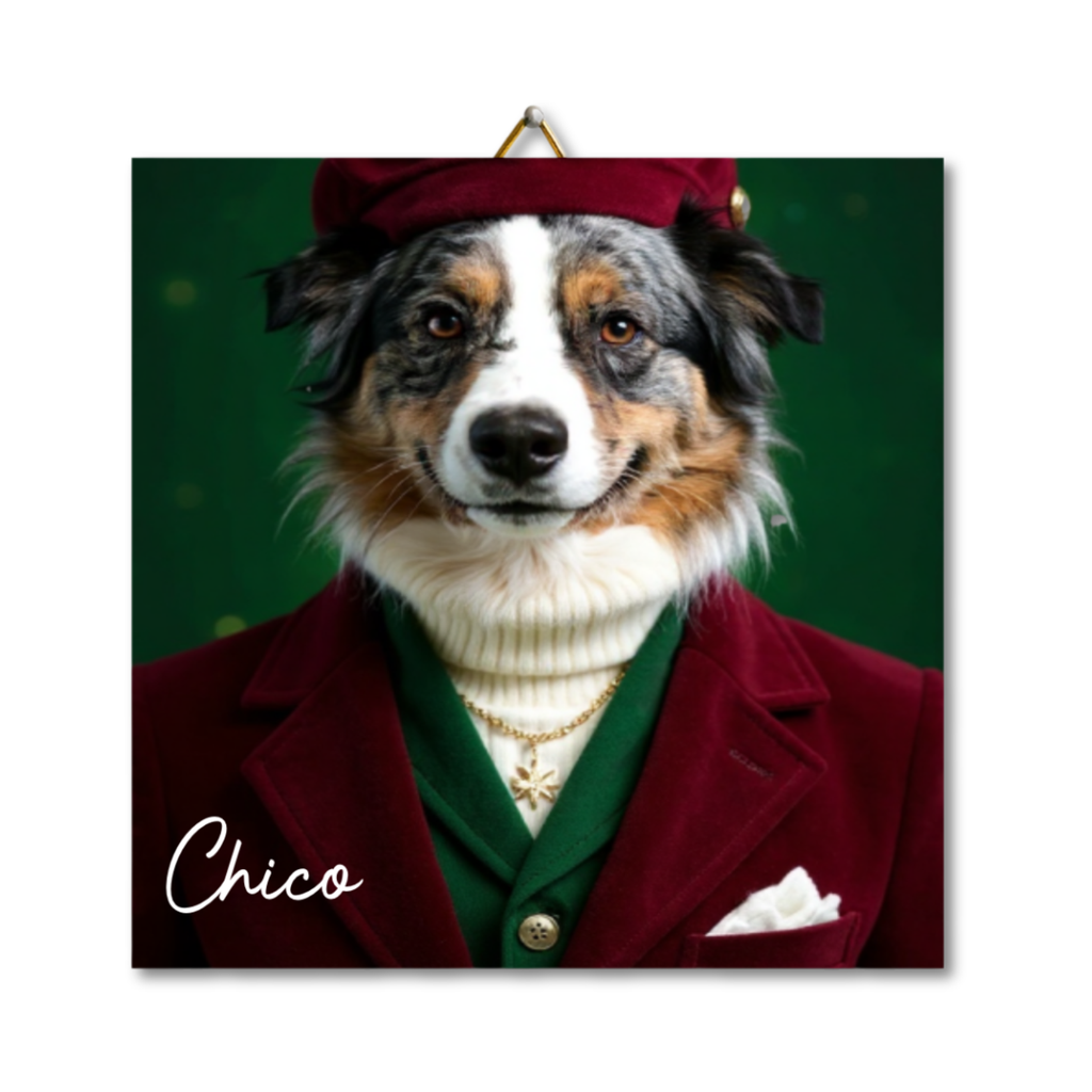 Tegeltje met jouw huisdier in outfit!