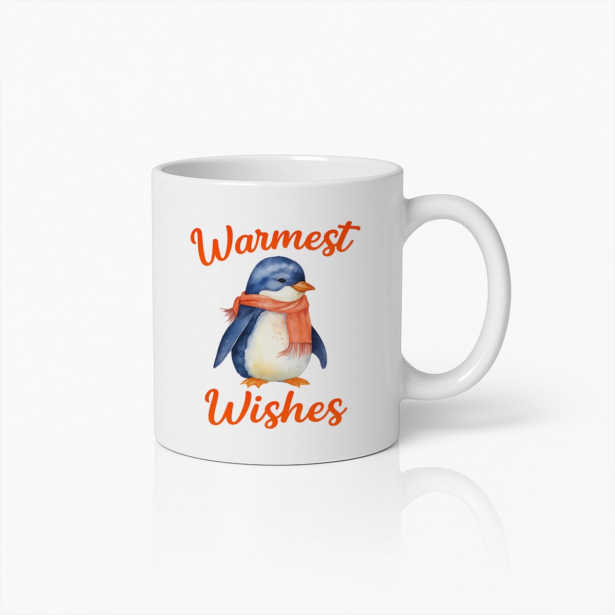 Warmste Wensen Mok 330ml – Schattige Pinguïn Winter Koffiebeker